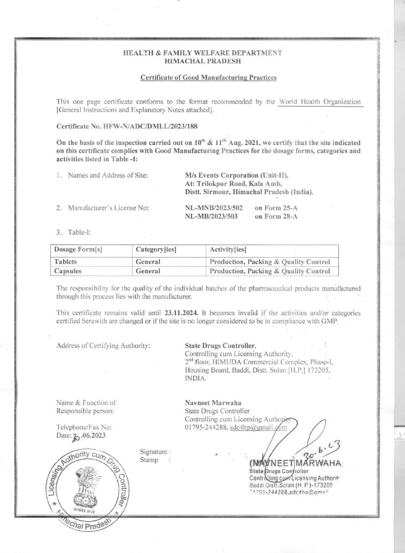 WHO Certified PCD Company